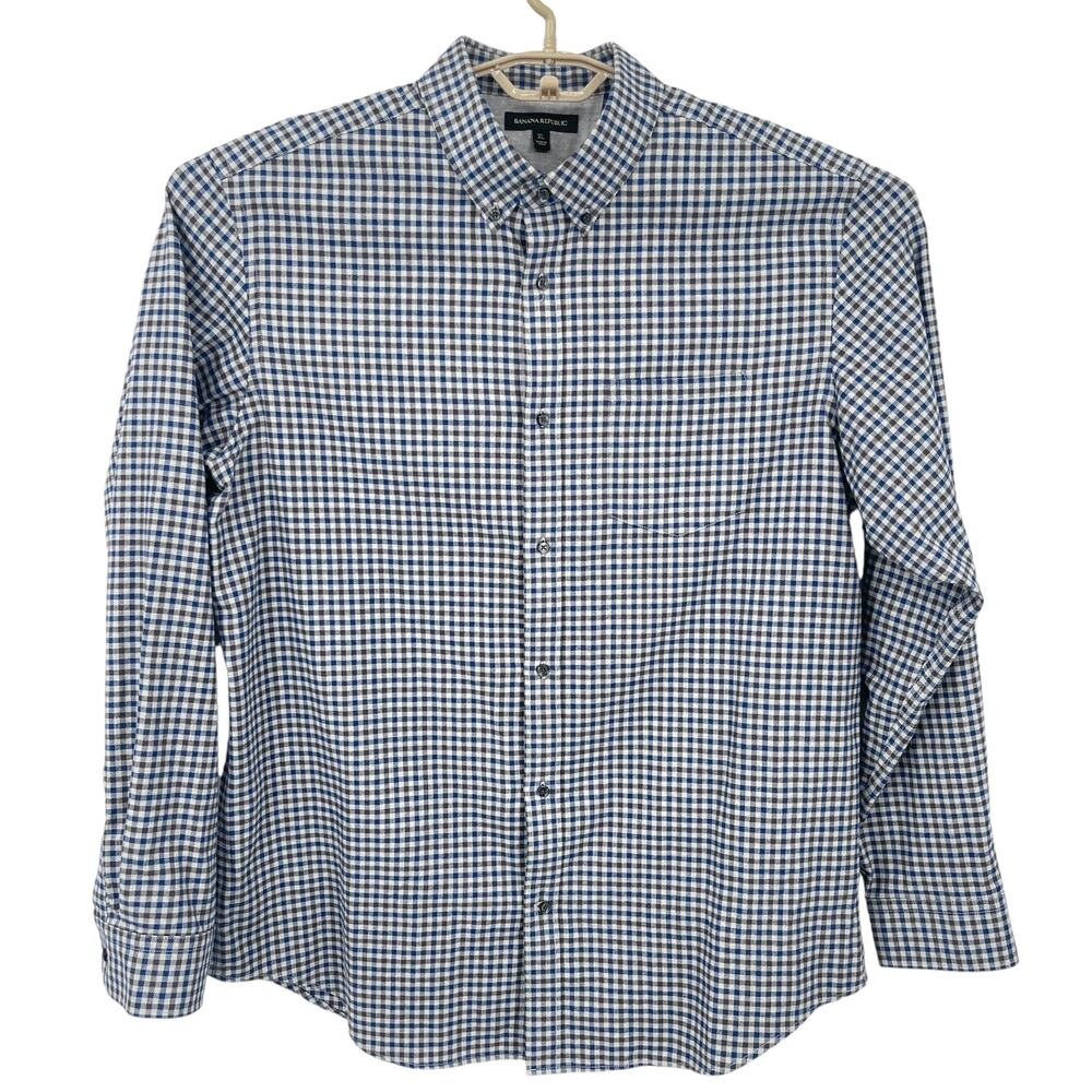 Banana Republic Mens Plaid Brushed Flannel Button Down Shirt Size Xl NEW
